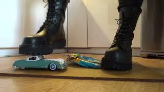 Altercore Ranger  Army Boots stomp trample and destroy vintage tin model toy car