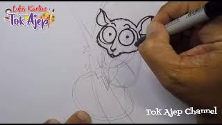 16. Lukis Kartun Kera Hantu