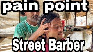 Streetbarber head neck massage ‍️ hair scratching and tapping sounds by Indian street barberasmr