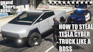 How to steal tesla cyber truck like a boss GTA 5