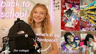 BACK TO SCHOOL HAUL & WHATS IN MY BACKPACK for college + giveaway 2023 