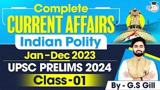 Indian Polity Current Affairs  Jan-Dec 2023  Class-1  UPSC Prelims Revision 2024