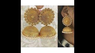 Latest Diamond Jhumkas with Weight  Diamond Earrings Collection 2018-2019