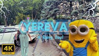 Walking Tour in Yerevan Armenia  - A Rainy Day - June 2024 - 4K 60FPS