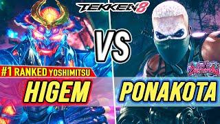 T8  Higem #1 Ranked Yoshimitsu vs Ponakota Raven  Tekken 8 High Level Gameplay