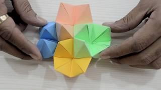 How To Make Paper Pyramid Flower Patterns - Origami Pyramid Flower Patterns - Paper Activity