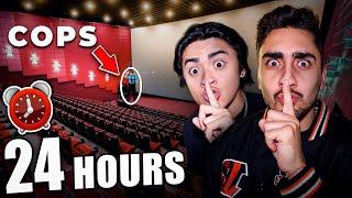 24 Hour Overnight Challenge in MOVIE THEATER **CRAZY ENDING**