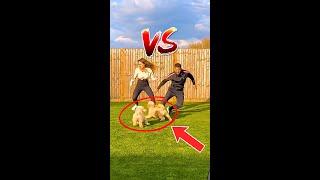 RUNNING AWAY FROM OUR DOGS  CHALLENGE VS GIRLFRIEND #Shorts