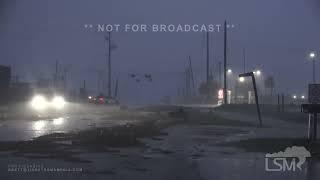 07-08-2024 Surfside Beach TX - Hurricane Force Winds Continue at Daybreak with Damage and Surge