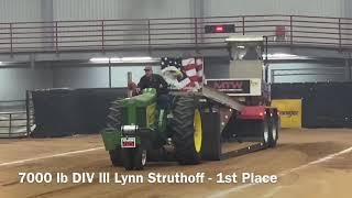 Lynn Struthoff at the Glen Rose Antique Tractor Pull 6000 lb Div III Feb 1 2020 - 5 of 6 Pulls 1st