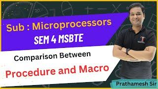 Comparison between Procedure & Macro  Microprocessor  MSBTE  Toshib Tutorials