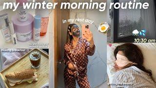 my WINTER morning routine️روتيني الصباحي في الشتاء in my days OFF️