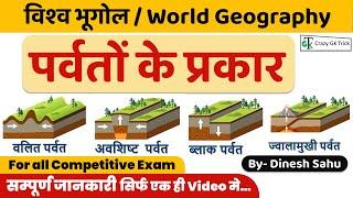 World Geography  Types of Mountain  Mountain Types  पर्वतों के प्रकार  By Dinesh Sahu