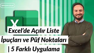 Excelde Açılır Liste İpuçları ve Püf Noktaları  5 Farklı Uygulama  Oğuzhan ÇOLAK