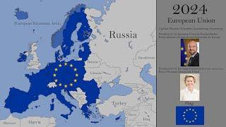 The History of the European Union with Flags Every Year