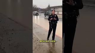 Hilarious Prank Soaks Reno Police Officer During Weather Safety Warning  #shorts