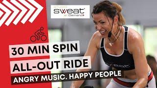 30 Minute ALL OUT Intense Spin Class with Cat Kom  Angry Music = Happy People