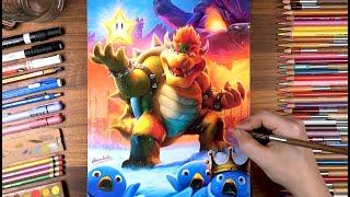 Drawing Bowser Koopa with Penguin King  drawholic