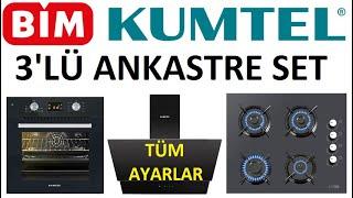 Bim kumtel ankastre 3 lü set inceleme  ocak davlumbaz fırın saat kilit alarm ses ayarı a6 sf2