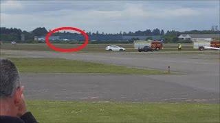 AMAZING EMERGENCY LANDING with Crash Crew out for nose wheel failure at Blackbushe