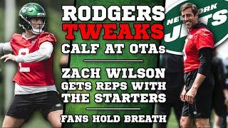 Aaron Rodgers TWEAKS Calf in OTAs - New York Jets News