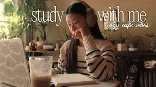 1 Hour Cozy Cafe Study with Me ️ ️  real time chill jazz music productive