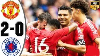 Manchester United v Rangers match frendly highlights 2-0 live 