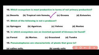 Ecosystem MCQ 2024  Biology Practice Set  Biology MCQ for All  Competitive Exams