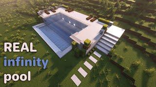 MINECRAFT - How to Build a REAL Modern Infinity Pool - Easy Tutorial