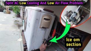 Split AC low cooling and low air flow problem split ac ice on section line split wet service