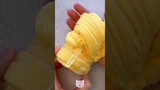 Fluffy Slime ASMR  squishy yellow mango clay slime