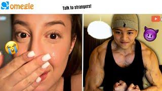 Prank on Omegle but i am Jacked Baby...She started Crying