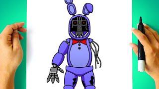 How to DRAW WITHERED BONNIE - Five Nights at Freddys -  How to DRAW FNAF Characters 