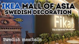 IKEA Mall of asia. The Swedish restaurant have a nice decoration about Sweden on the walls. Manila