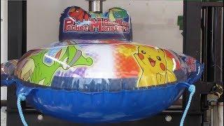 Pokemon Inflatable boat pop  VS  Hydraulic press machine.