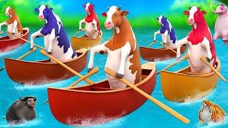 3 Color Cows Battle It Out in Epic Boat Race Animal Adventures 2024