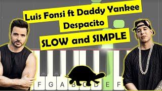 Luis Fonsi ft Daddy Yankee - Despacito easy piano tutorial slow version