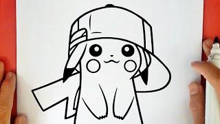 COMO DIBUJAR A PIKACHU CON LA GORRA DE ASH