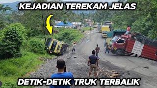 Terekam Jelas  Detik-Detik Truk Terbalik Di Batu Jomba