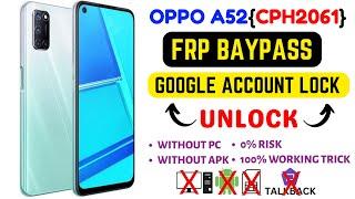 OPPO A52 CPH2061 FRP BAYPASS WITHOUT PCGOOGLE ACCOUNT UNLOCK  OPPO A52 WITHOUT PC 2024 NEW TRICK