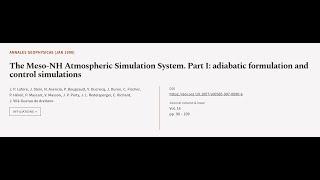 The Meso-NH Atmospheric Simulation System. Part I adiabatic formulation and control ...  RTCL.TV