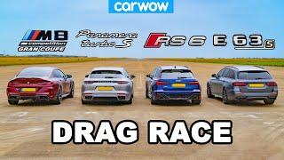 BMW M8 GC v Audi RS6 v AMG E63 S v Porsche Panamera - DRAG RACE