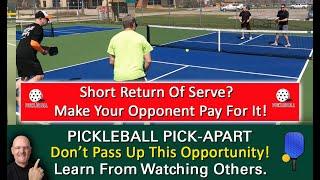 Pickleball Pitfall Why Hitting A Short Return Of Serve Can Get You In Trouble  Watch And Learn