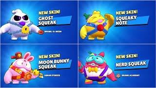 ALL SQUEAK SKINS UNLOCK ANIMATION  Brawl Stars