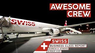 SWISS International Airlines A321 Business Class【4K Trip Report Zurich to Athens】INCREDIBLE Crew