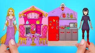 La casa de la princesa contra la casa del vampiro Los mejores juegos y manualidades de papel