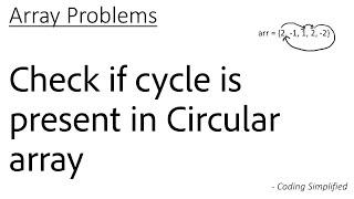 Array - 42 Check if cycle is present in Circular array