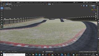 Part6  How to make a racetrack in Blender Creating Barrier for racetrack