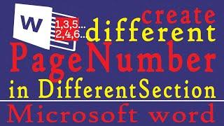 Different page number in different section at Microsoft word document
