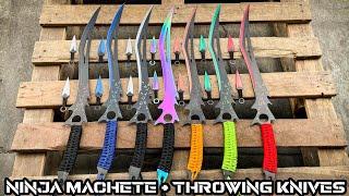 Ninja Machete Sword w Throwing Knives